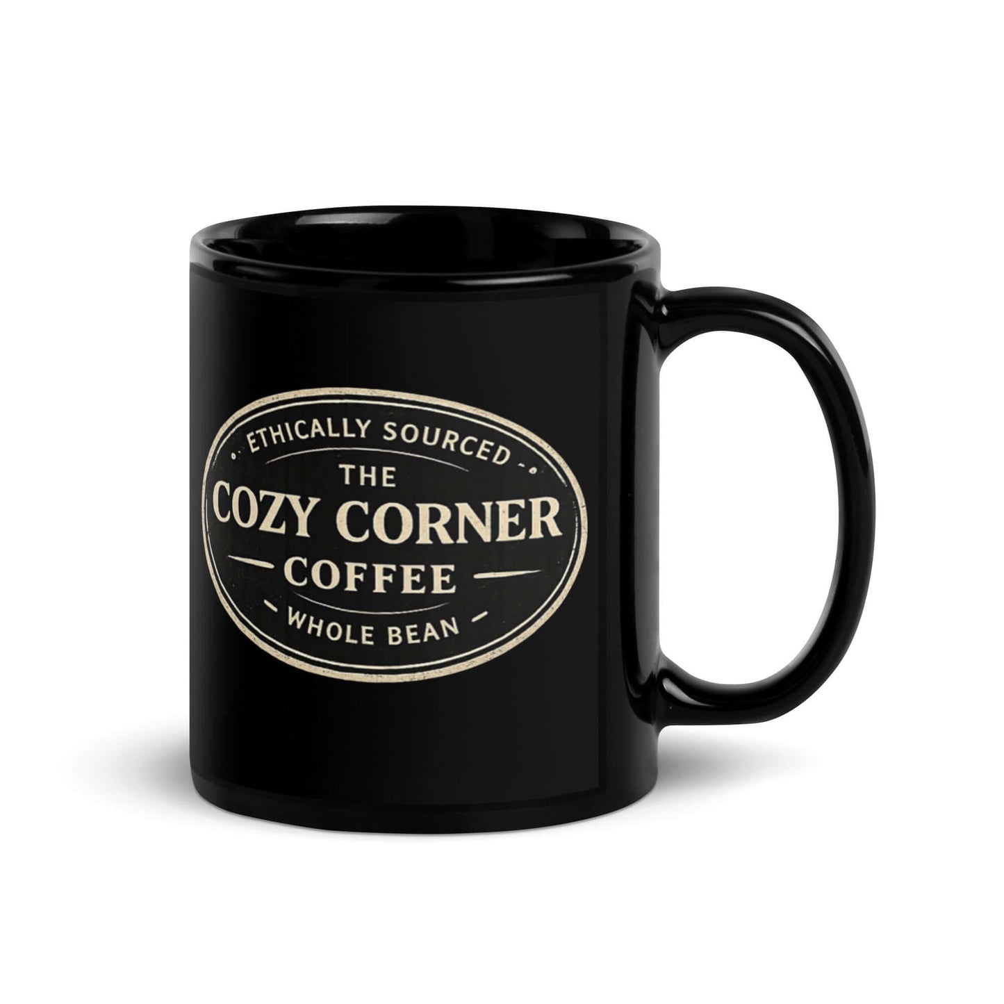 Black Glossy Mug for drinking 