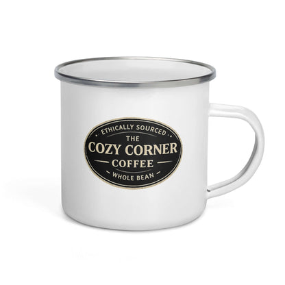 White Enamel Mug with Black Rim